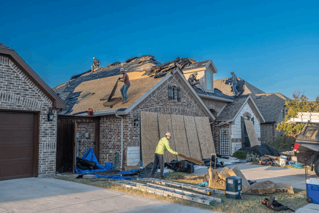 Asphalt shingle roof replacement on a residential home in Madison, WI.