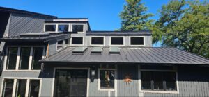 Residential metal roof inspected by Lake Effect Roofing during a spring inspection in Wisconsin